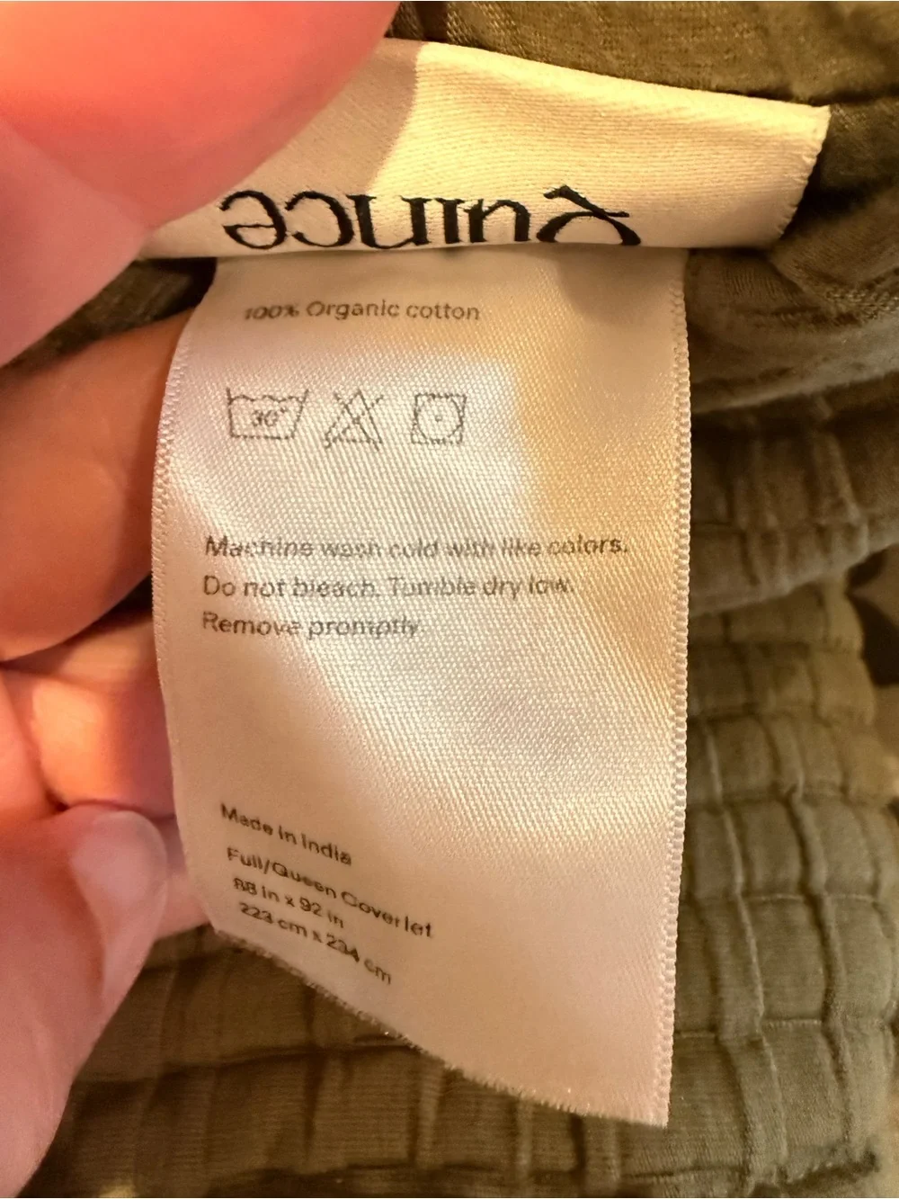Quince Full/Queen Organic Cotton Ribbed Coverlet